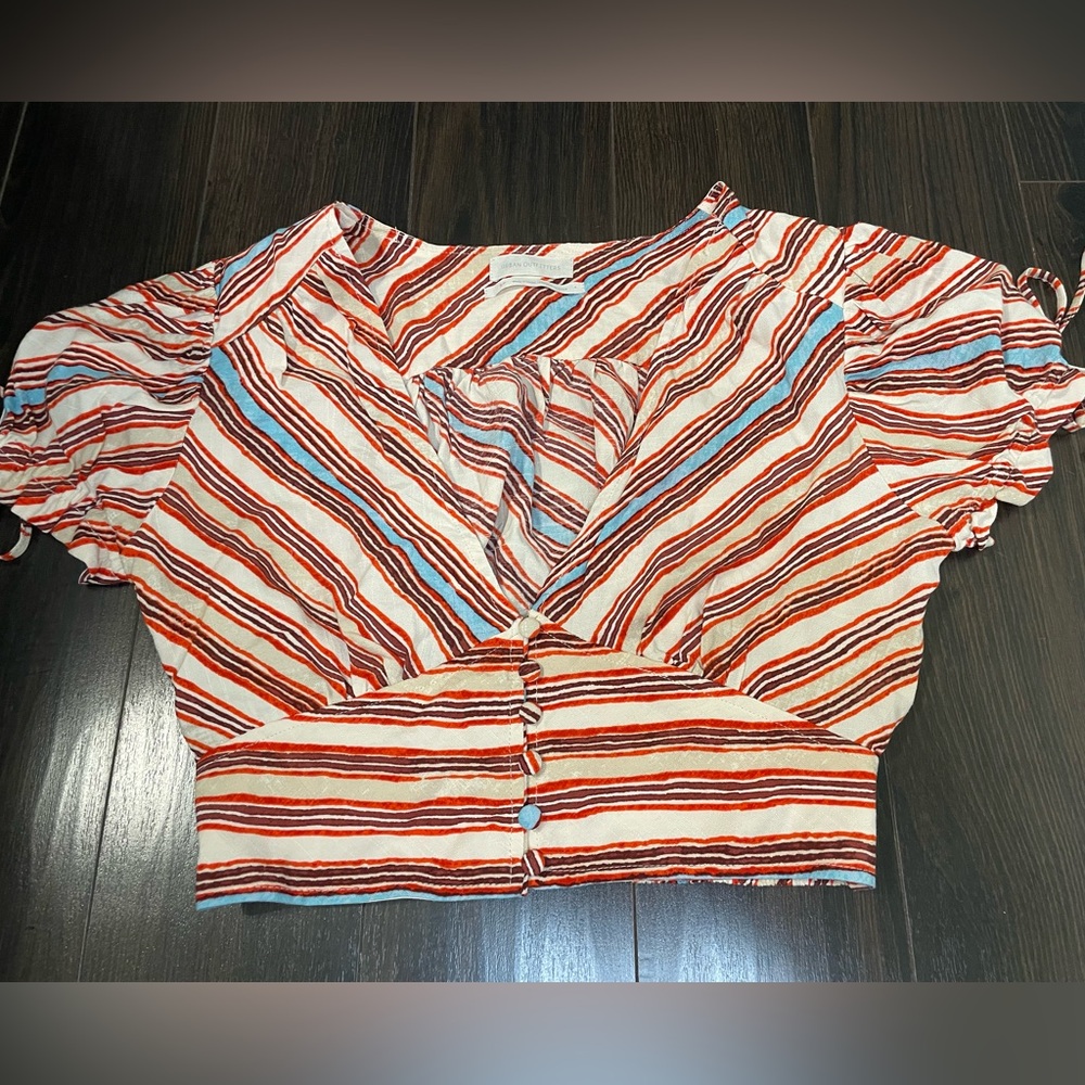 Urban Outfitters Red and White Striped Blouse